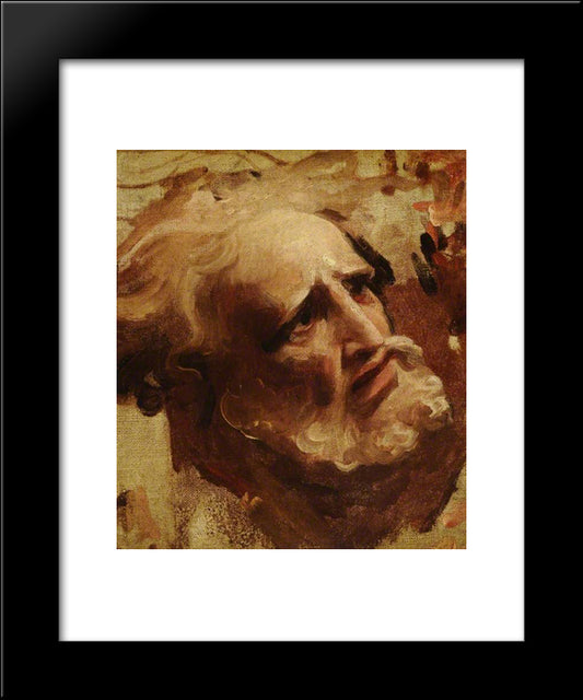 Head Of An Apostle 20x24 Black Modern Wood Framed Art Print Poster by Romney, George