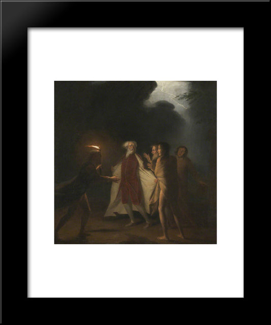 King Lear In The Tempest Tearing Off His Robes 20x24 Black Modern Wood Framed Art Print Poster by Romney, George