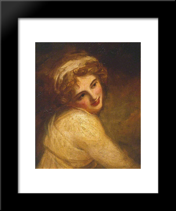 Lady Hamilton (As A Figure In 'Fortune Telling') 20x24 Black Modern Wood Framed Art Print Poster by Romney, George