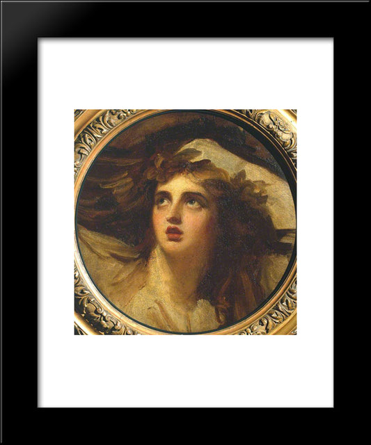 Lady Hamilton As Cassandra 20x24 Black Modern Wood Framed Art Print Poster by Romney, George