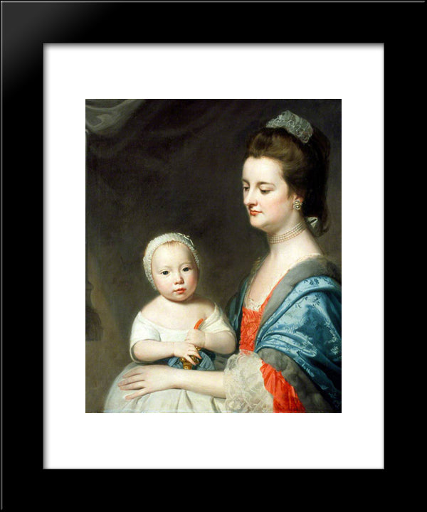 Mrs Marton And Her Son Oliver 20x24 Black Modern Wood Framed Art Print Poster by Romney, George