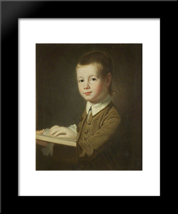 Portrait Of A Boy 20x24 Black Modern Wood Framed Art Print Poster by Romney, George