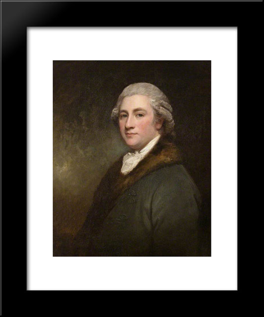 Portrait Of A Man 20x24 Black Modern Wood Framed Art Print Poster by Romney, George