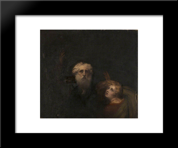 Prospero And Miranda 20x24 Black Modern Wood Framed Art Print Poster by Romney, George