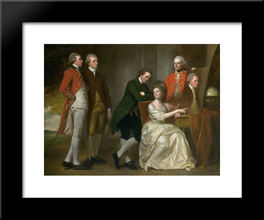 The Beaumont Family 20x24 Black Modern Wood Framed Art Print Poster by Romney, George