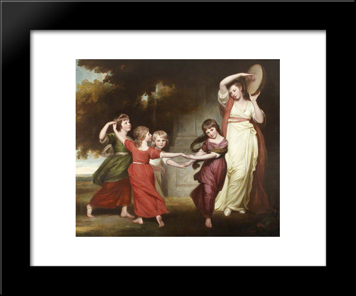 The Gower Family. The Children Of Granville, 2Nd Earl Gower 20x24 Black Modern Wood Framed Art Print Poster by Romney, George