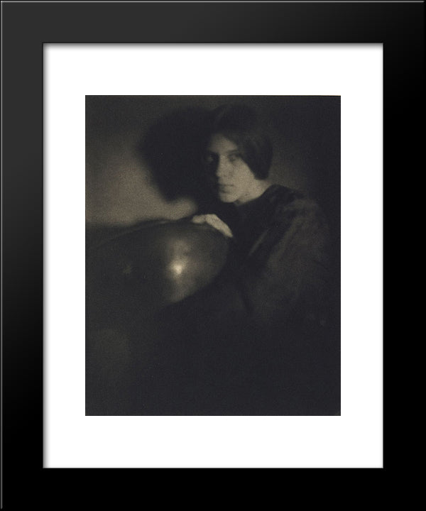 Girl With Bowl 20x24 Black Modern Wood Framed Art Print Poster by Seeley, George