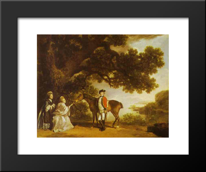 Colonel Pocklington With His Sisters 20x24 Black Modern Wood Framed Art Print Poster by Stubbs, George