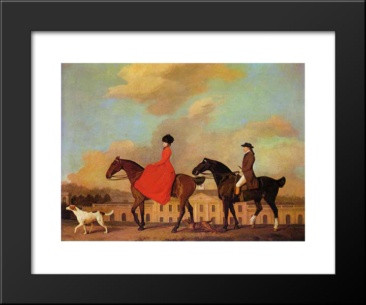 John And Sophia Musters Riding At Colwick Hall 20x24 Black Modern Wood Framed Art Print Poster by Stubbs, George