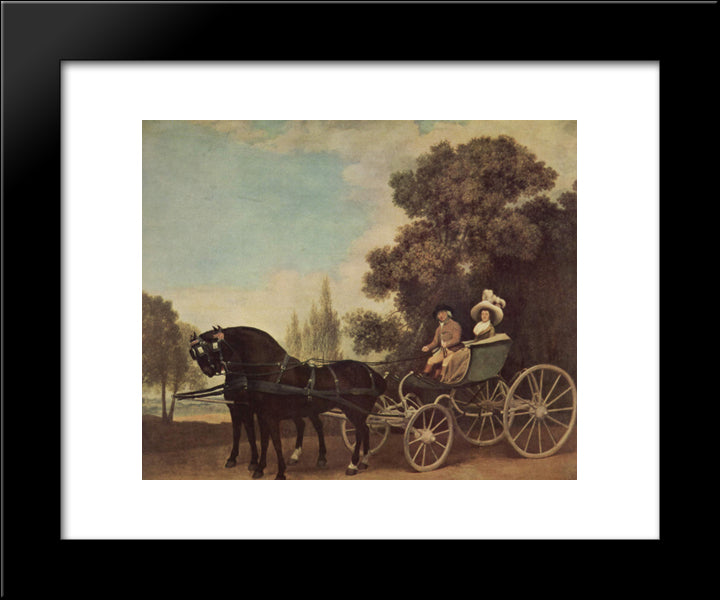 Lord And Lady In A Phaeton 20x24 Black Modern Wood Framed Art Print Poster by Stubbs, George