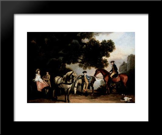 Melbourne And Milbanke Families 20x24 Black Modern Wood Framed Art Print Poster by Stubbs, George