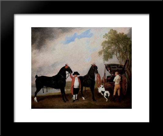 Prince Of Wales Phaeton 20x24 Black Modern Wood Framed Art Print Poster by Stubbs, George