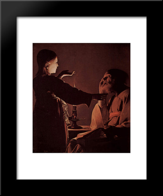 Appearance Of Angel To St. Joseph, Also CalledÃÃ¡ The Song Of St. Joseph 20x24 Black Modern Wood Framed Art Print Poster by La Tour, Georges de