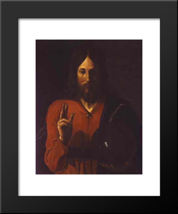 Christ Benissant 20x24 Black Modern Wood Framed Art Print Poster by La Tour, Georges de