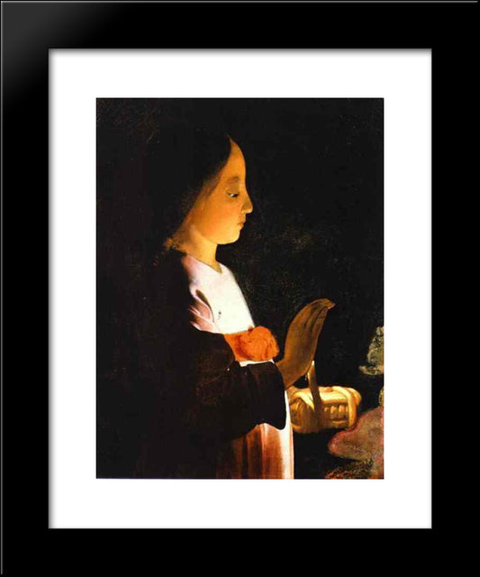 Education Of The Virgin (Detail) 20x24 Black Modern Wood Framed Art Print Poster by La Tour, Georges de