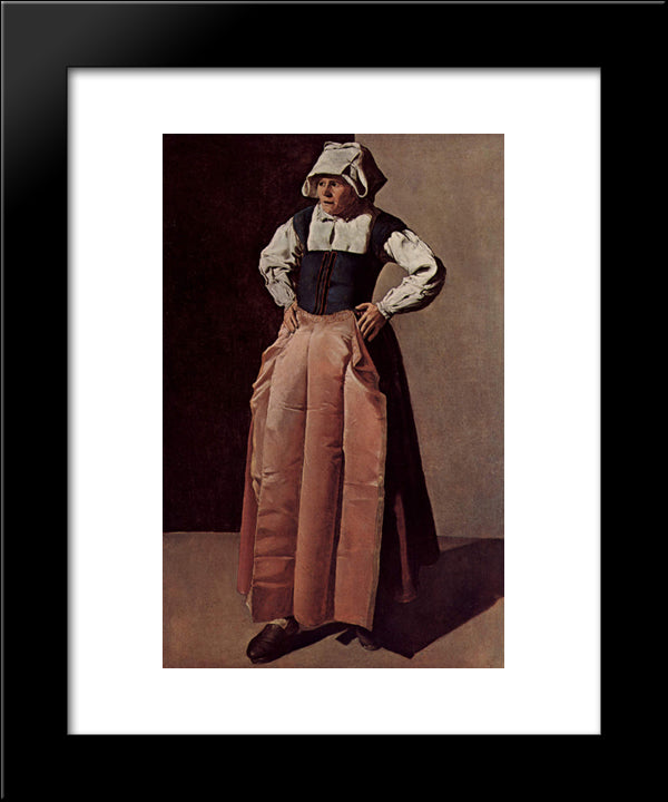 Old Woman 20x24 Black Modern Wood Framed Art Print Poster by La Tour, Georges de