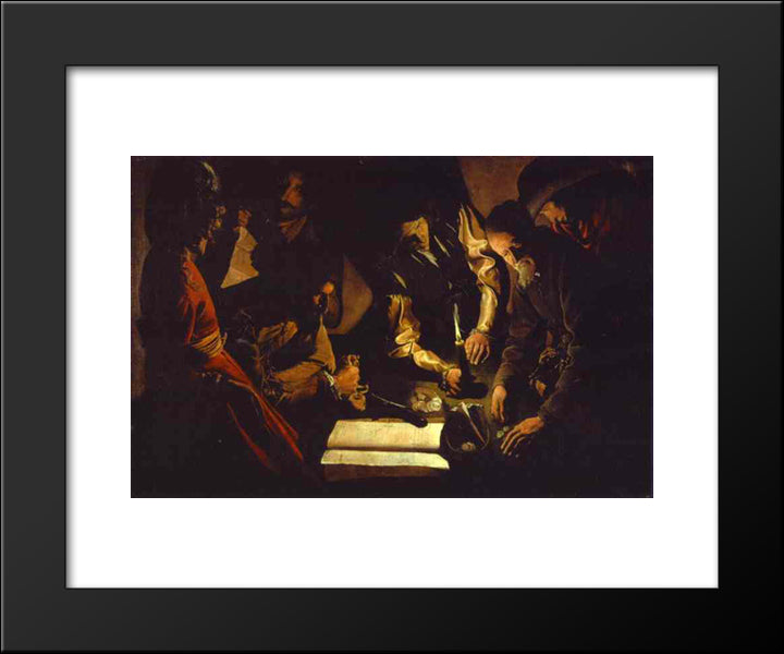 Payment Of Taxes 20x24 Black Modern Wood Framed Art Print Poster by La Tour, Georges de