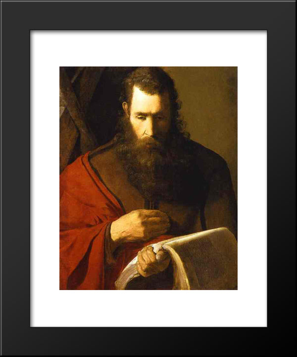 St. Andrew 20x24 Black Modern Wood Framed Art Print Poster by La Tour, Georges de