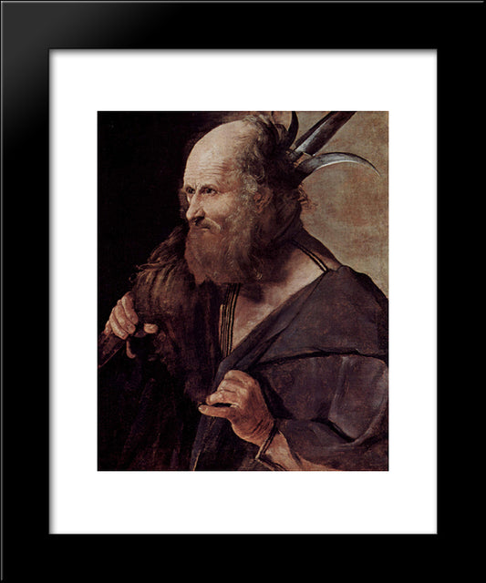 St. Jude Thaddeus 20x24 Black Modern Wood Framed Art Print Poster by La Tour, Georges de