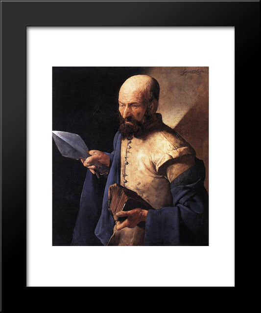 St. Thomas, Also Called Saint With A Pike 20x24 Black Modern Wood Framed Art Print Poster by La Tour, Georges de