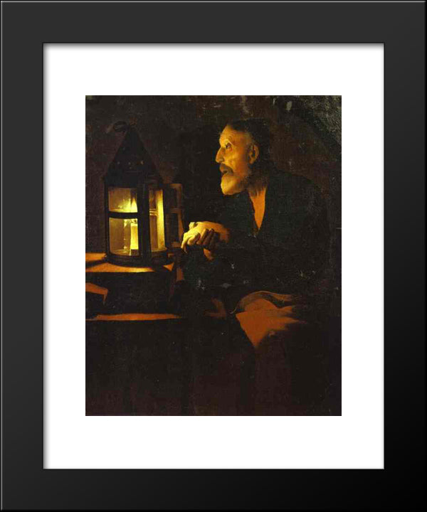 Tears Of St. Peter 20x24 Black Modern Wood Framed Art Print Poster by La Tour, Georges de