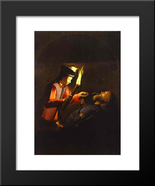 The Discovery Of The Body Of St. Alexis 20x24 Black Modern Wood Framed Art Print Poster by La Tour, Georges de