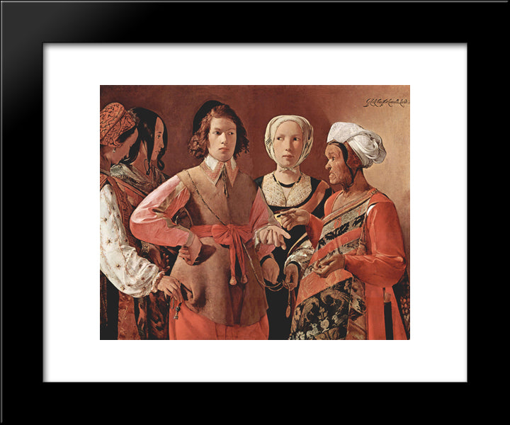 The Fortune-Teller 20x24 Black Modern Wood Framed Art Print Poster by La Tour, Georges de