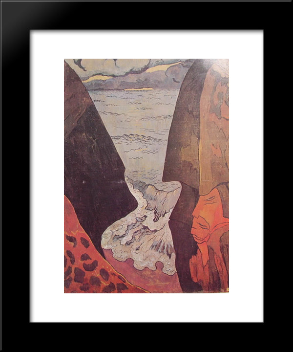 Cliffs Near Camaret 20x24 Black Modern Wood Framed Art Print Poster by Lacombe, Georges