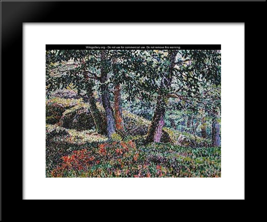 Oaks And Blueberry Bushes 20x24 Black Modern Wood Framed Art Print Poster by Lacombe, Georges
