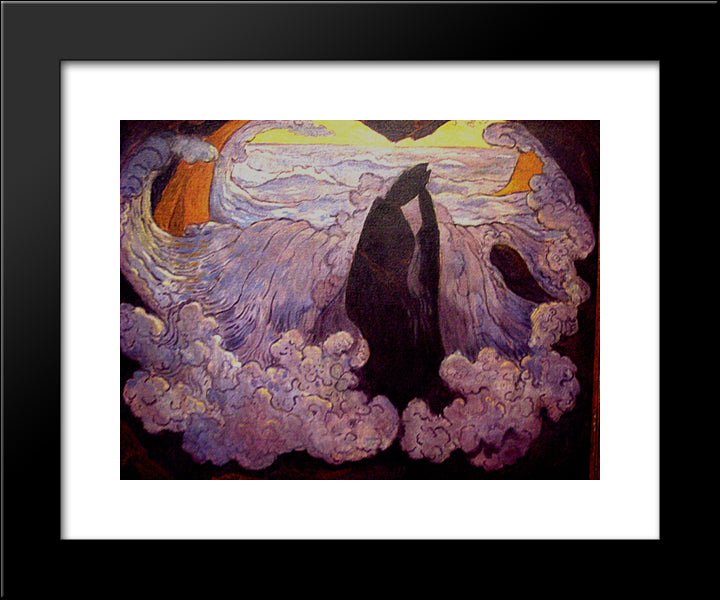 The Violet Wave 20x24 Black Modern Wood Framed Art Print Poster by Lacombe, Georges