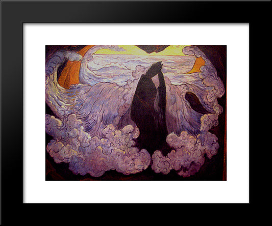 The Violet Wave 20x24 Black Modern Wood Framed Art Print Poster by Lacombe, Georges