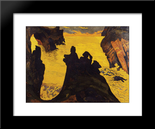 Yellow Sea 20x24 Black Modern Wood Framed Art Print Poster by Lacombe, Georges
