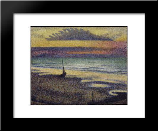 Beach At Heist 20x24 Black Modern Wood Framed Art Print Poster by Lemmen, Georges