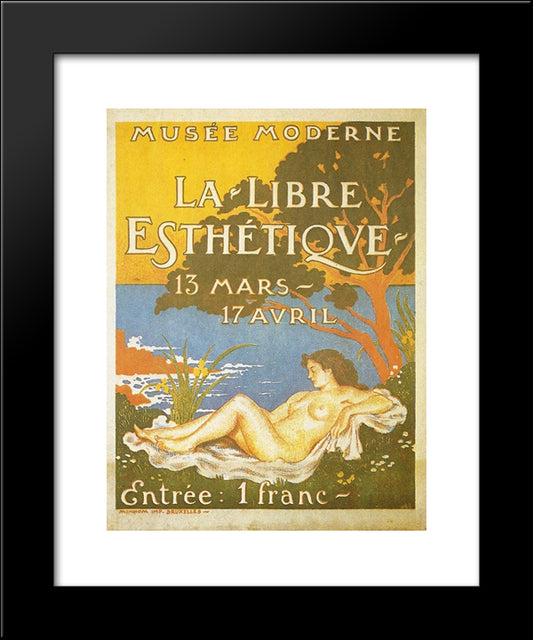 Exhibition Poster For La Libre Esthetique 20x24 Black Modern Wood Framed Art Print Poster by Lemmen, Georges