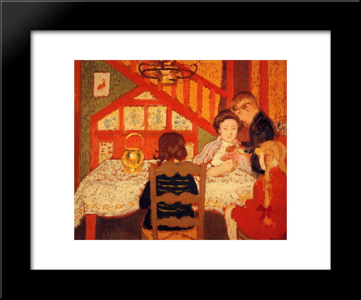 Family Gathering In Saint Idesbald 20x24 Black Modern Wood Framed Art Print Poster by Lemmen, Georges