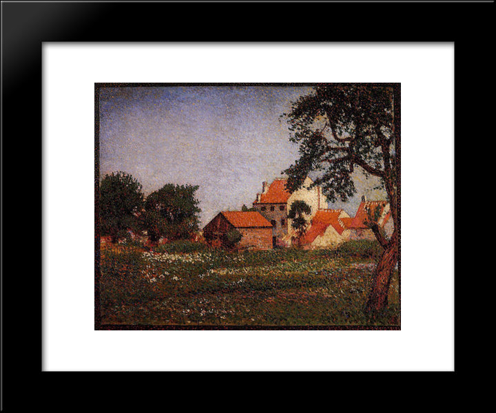 Houses At La Hulpe 20x24 Black Modern Wood Framed Art Print Poster by Lemmen, Georges