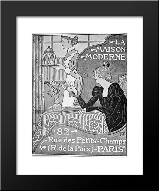 Poster For La Maison Moderne, Paris 20x24 Black Modern Wood Framed Art Print Poster by Lemmen, Georges