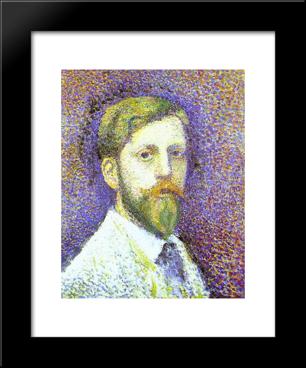 Self-Portrait 20x24 Black Modern Wood Framed Art Print Poster by Lemmen, Georges