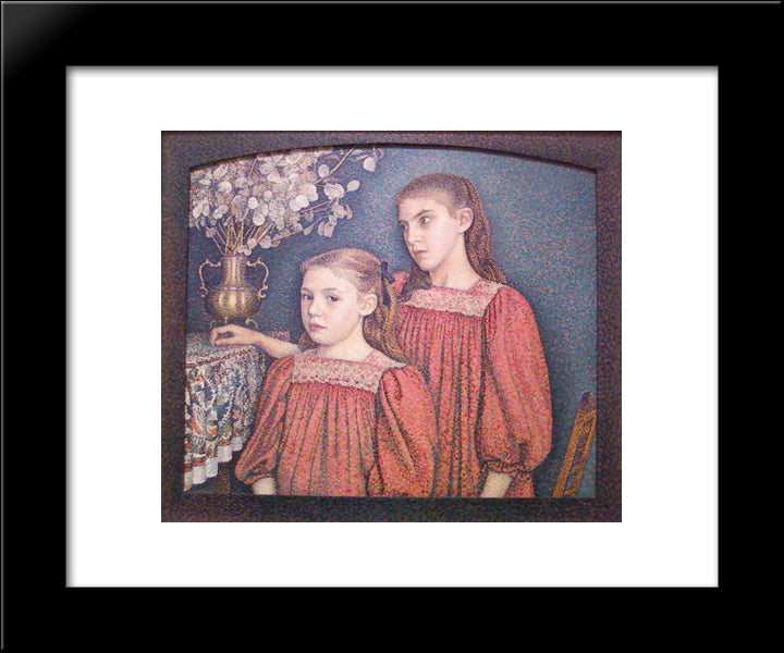 The Two Sisters 20x24 Black Modern Wood Framed Art Print Poster by Lemmen, Georges