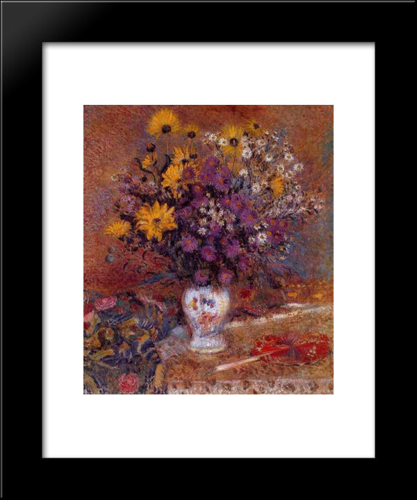 Vase Of Flowers 20x24 Black Modern Wood Framed Art Print Poster by Lemmen, Georges