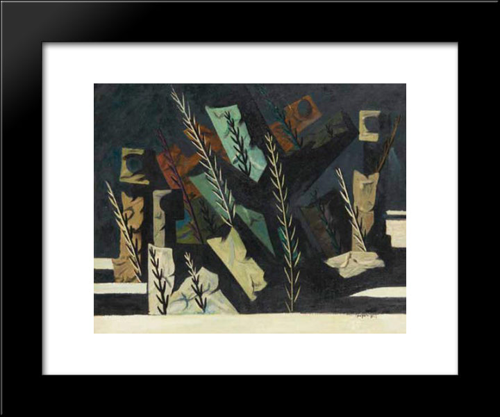 Au Clair De Lune 20x24 Black Modern Wood Framed Art Print Poster by Papazoff, Georges