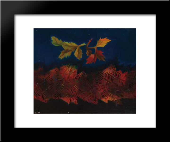 Feuilles Mortes 20x24 Black Modern Wood Framed Art Print Poster by Papazoff, Georges