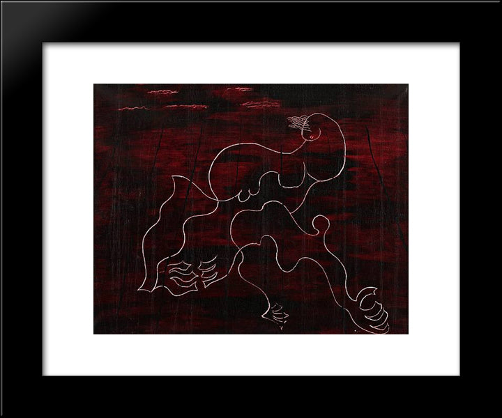 Les Baigneuses 20x24 Black Modern Wood Framed Art Print Poster by Papazoff, Georges