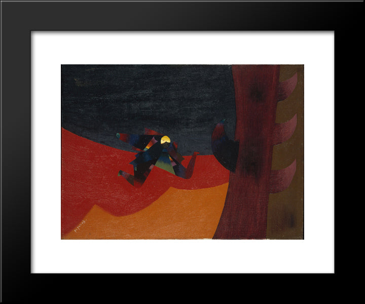 Love On The Beach 20x24 Black Modern Wood Framed Art Print Poster by Papazoff, Georges
