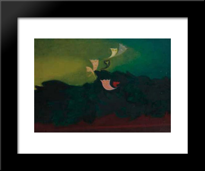 Papillons 20x24 Black Modern Wood Framed Art Print Poster by Papazoff, Georges