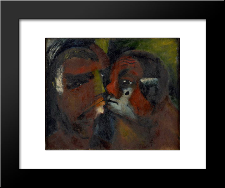 Self Portrait With Madame Papazoff 20x24 Black Modern Wood Framed Art Print Poster by Papazoff, Georges
