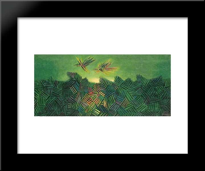 Two Birds 20x24 Black Modern Wood Framed Art Print Poster by Papazoff, Georges