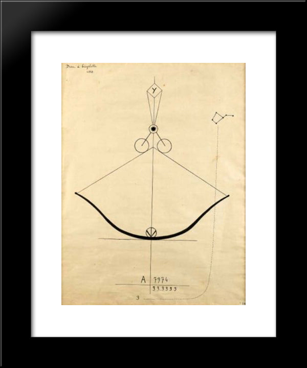 Dieu A Bicyclette 20x24 Black Modern Wood Framed Art Print Poster by Ribemont Dessaignes, Georges