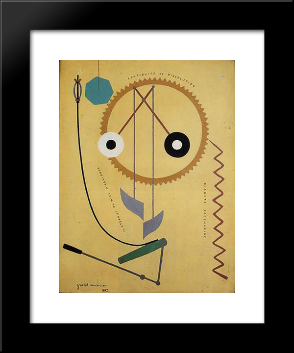 Grand Musicien 20x24 Black Modern Wood Framed Art Print Poster by Ribemont Dessaignes, Georges