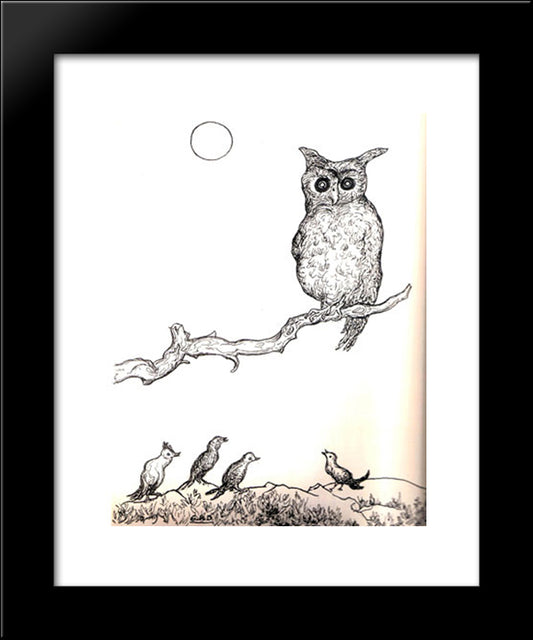 Untitled (Owl) 20x24 Black Modern Wood Framed Art Print Poster by Ribemont Dessaignes, Georges